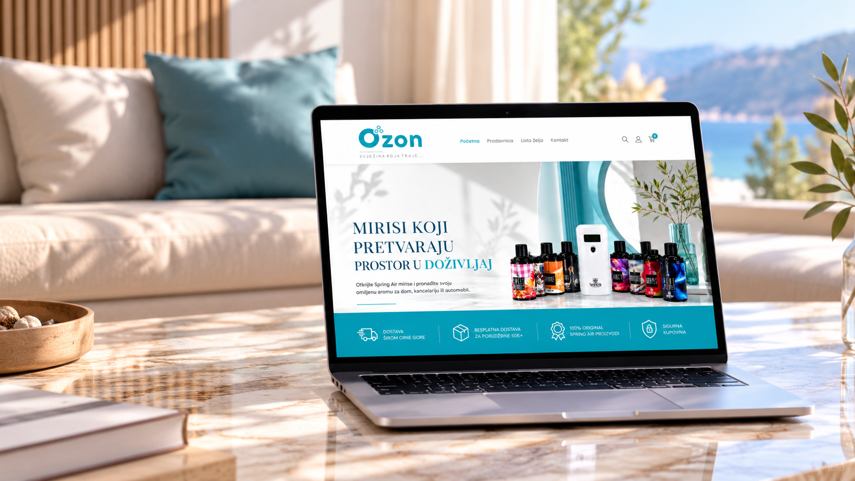 Coastal Ozon Fragrance Website Mockup